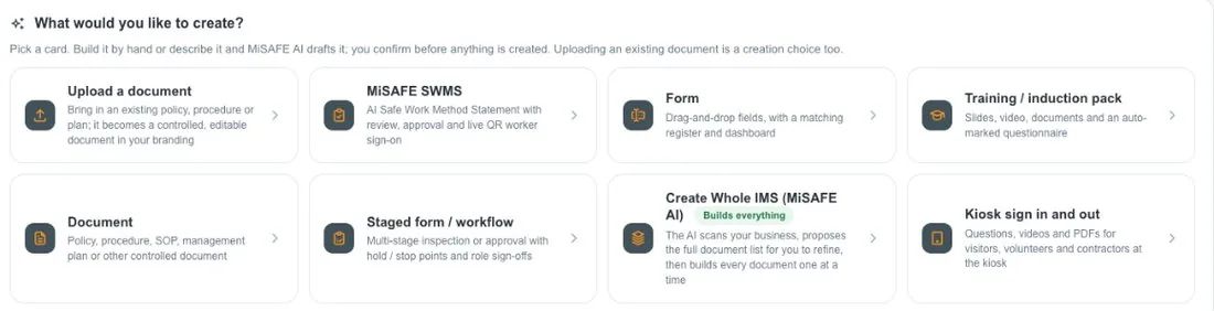 Start from your documents, or from scratch